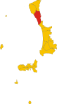 Map of comune of Rosignano Marittimo (province of Livorno, region Tuscany, Italy)